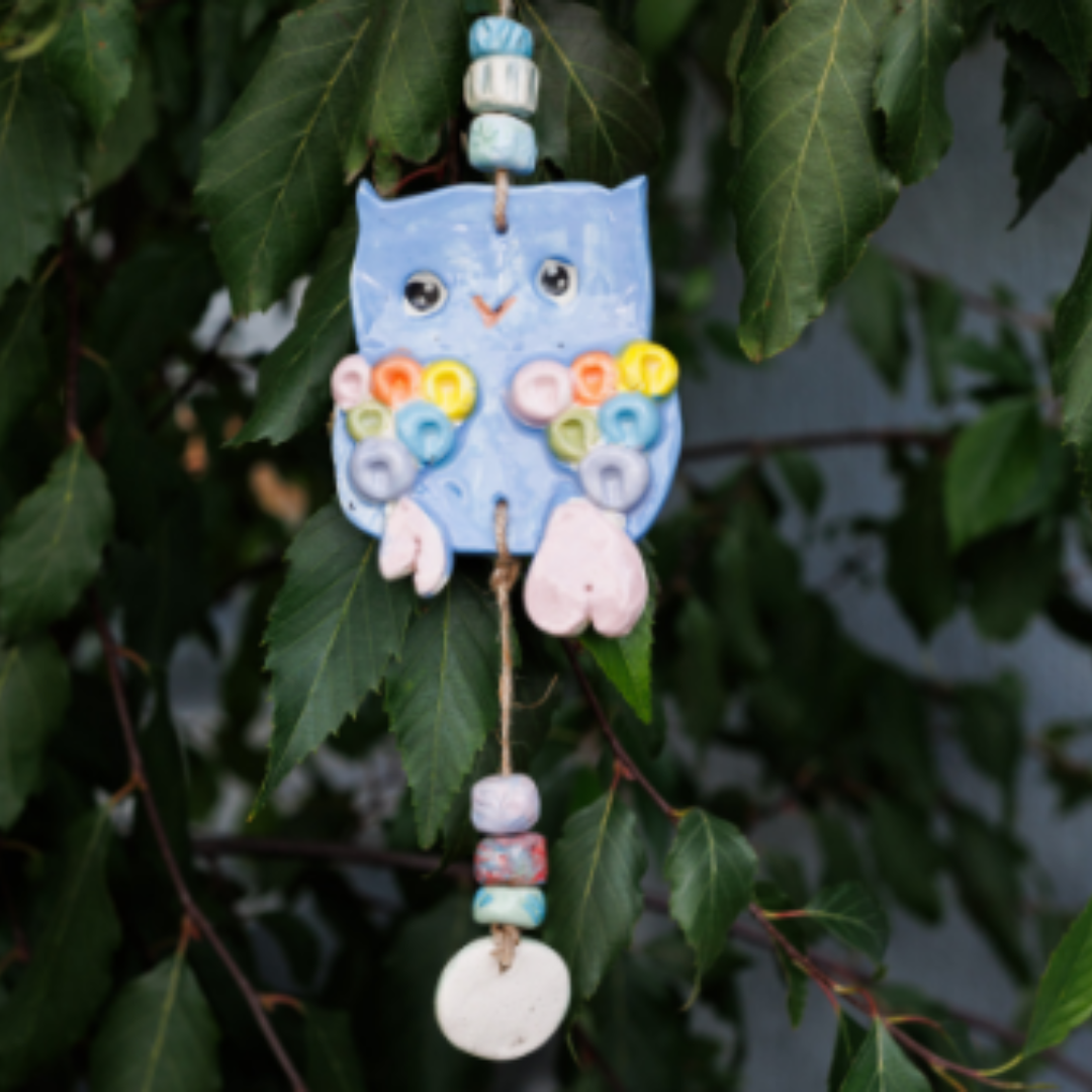 Fire and Clay Owl Hanging Ornament