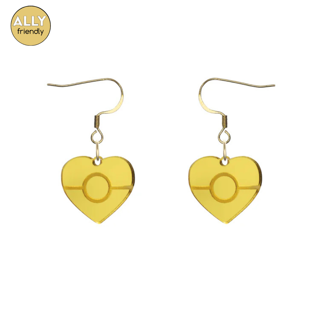 Haus of Dizzy Gold Mirror Aboriginal Flag Earrings