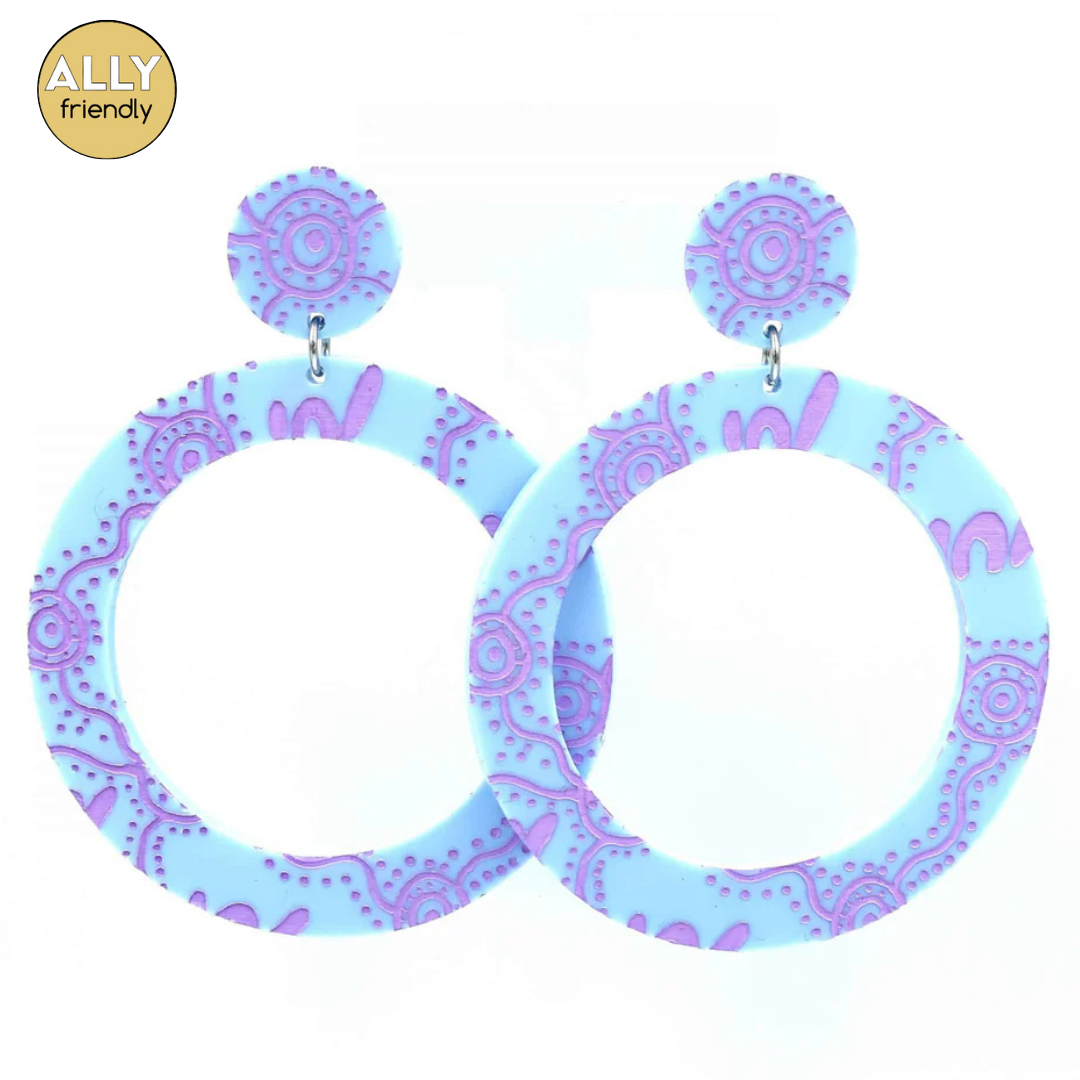 Haus of Dizzy 'Wiradjuri Yinaa' Hoop Earrings