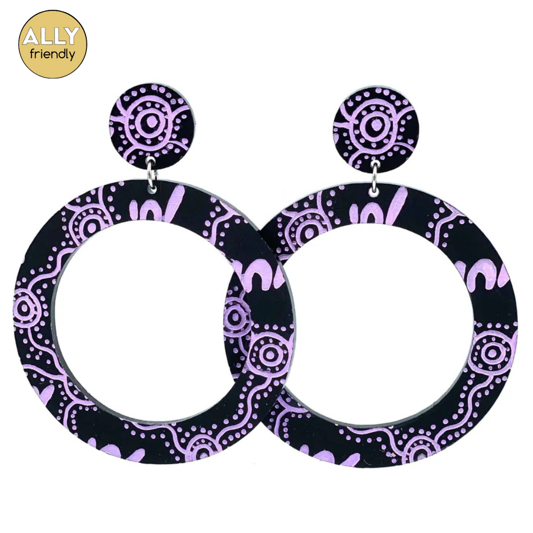 Haus of Dizzy 'Wiradjuri Yinaa' Hoop Earrings