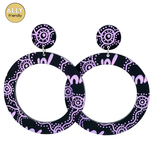 Haus of Dizzy 'Wiradjuri Yinaa' Hoop Earrings