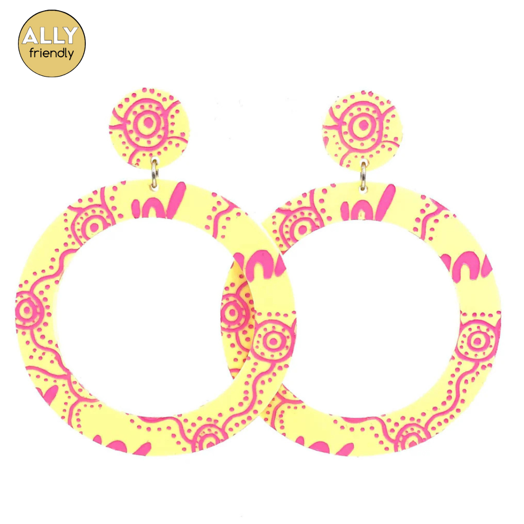 Haus of Dizzy 'Wiradjuri Yinaa' Hoop Earrings