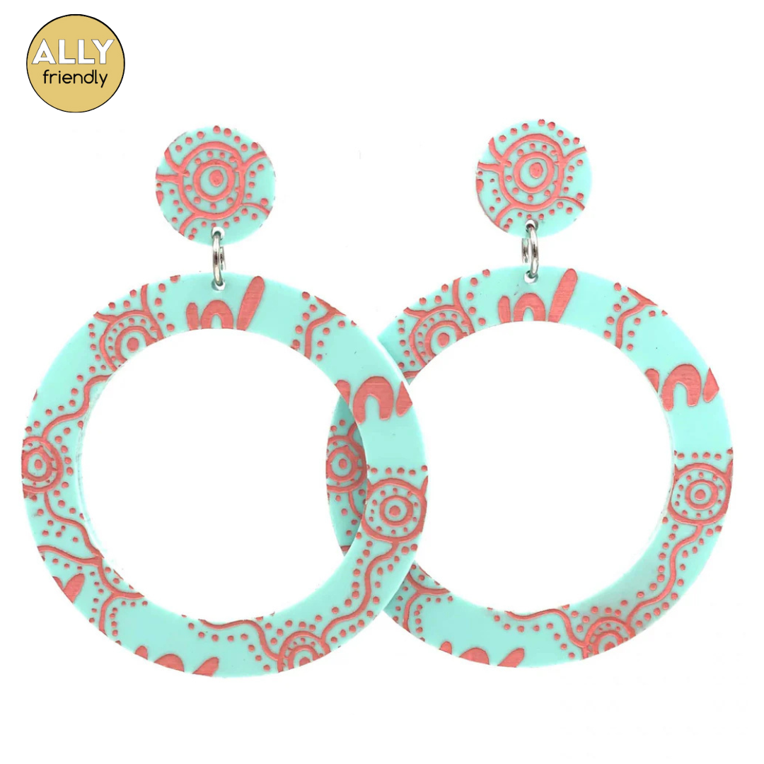 Haus of Dizzy 'Wiradjuri Yinaa' Hoop Earrings