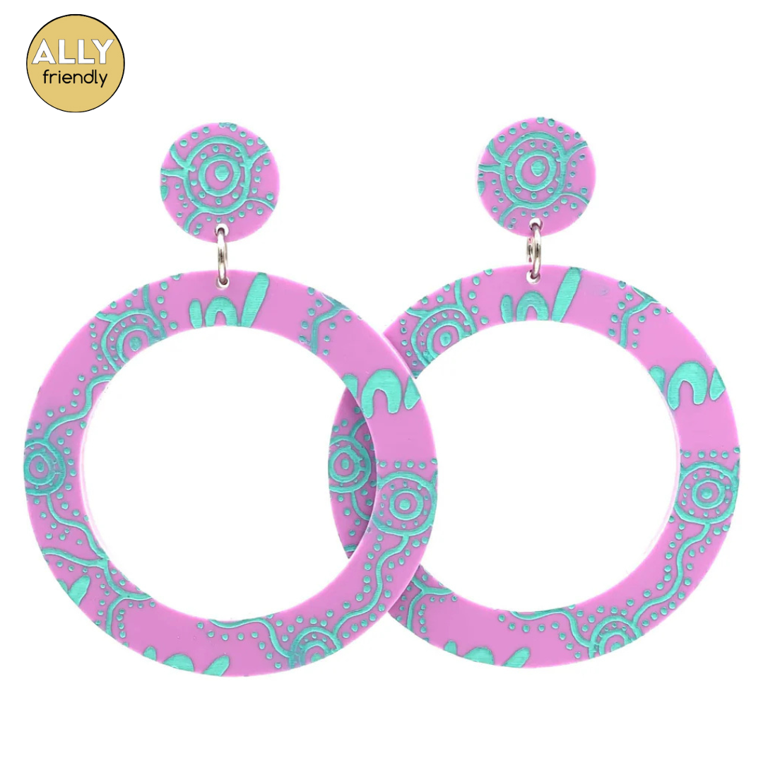 Haus of Dizzy 'Wiradjuri Yinaa' Hoop Earrings
