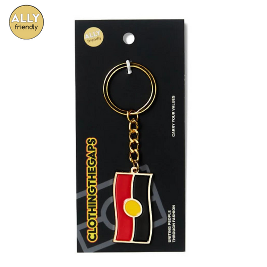 Clothing the Gaps Aboriginal Flag Keyring