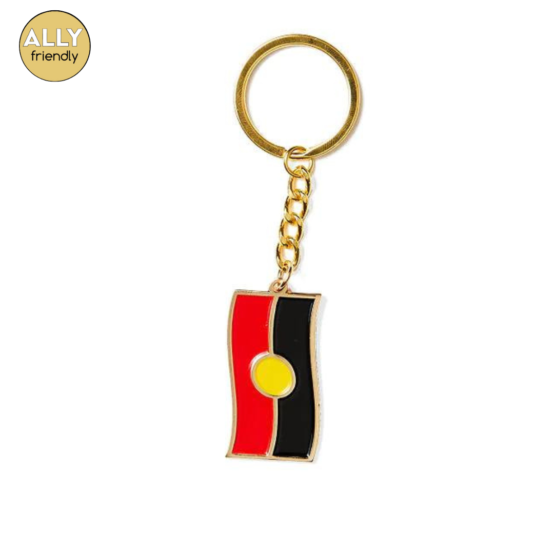 Clothing the Gaps Aboriginal Flag Keyring