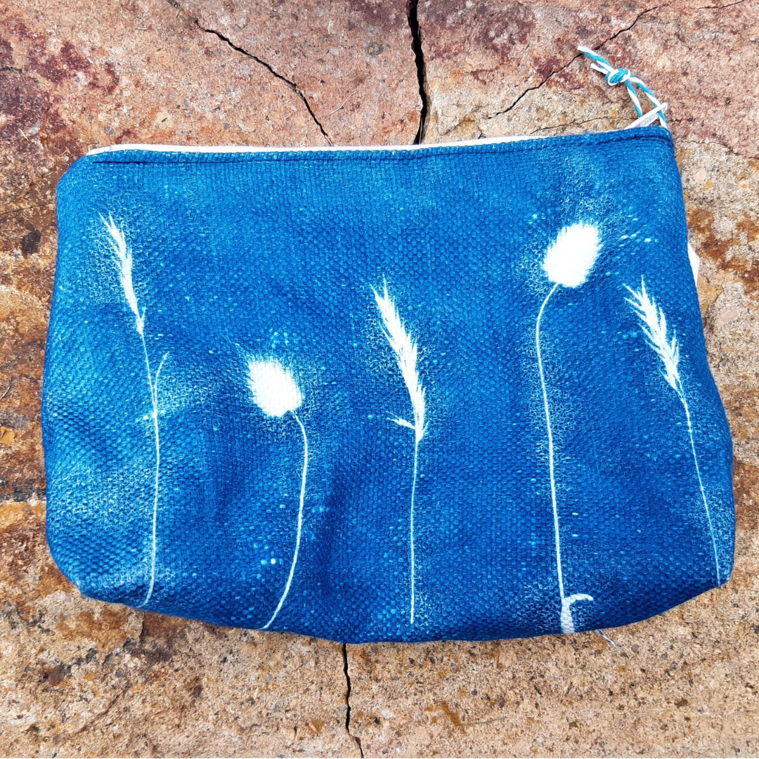 Foundry Cyanotype Linen Purse by Penny Gray