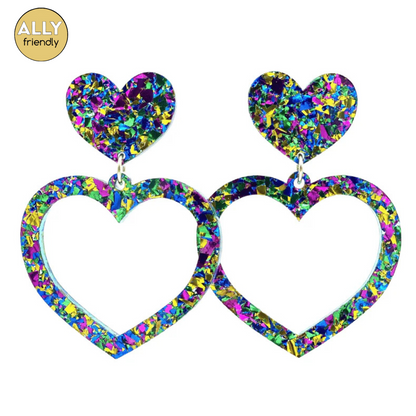 Haus of Dizzy Glitter Barbie Heart Earrings
