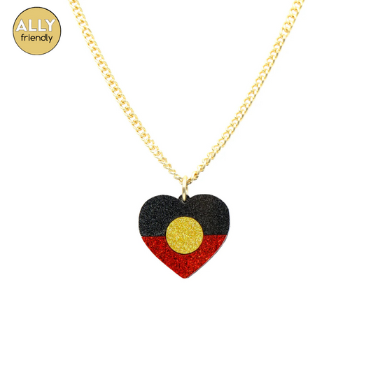 Haus of Dizzy 'First Nations Pride' Glitter Heart Necklace