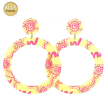 Haus of Dizzy 'Wiradjuri Yinaa' Hoop Earrings