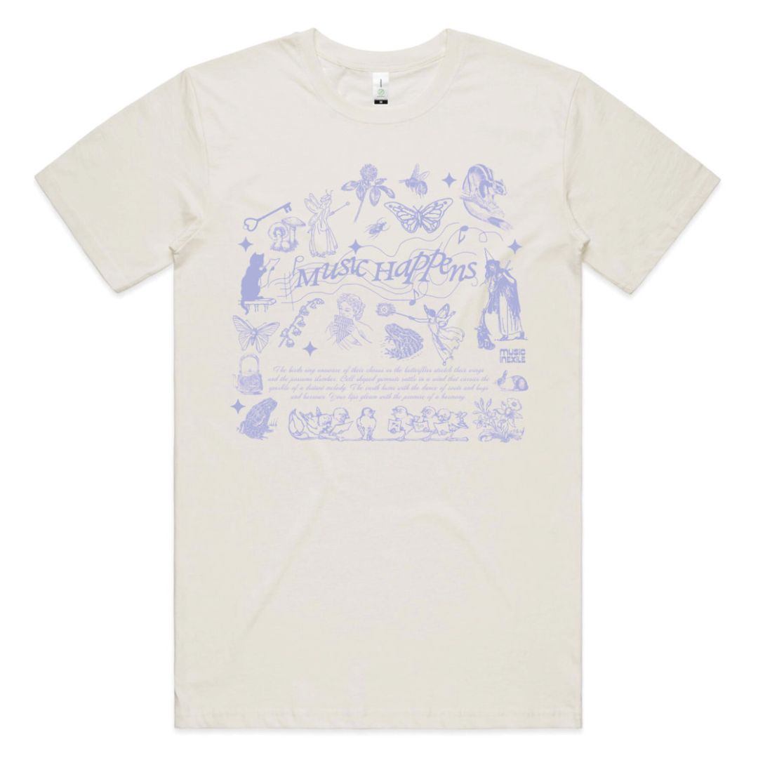 Music in Exile - 'Music Happens' T-Shirt