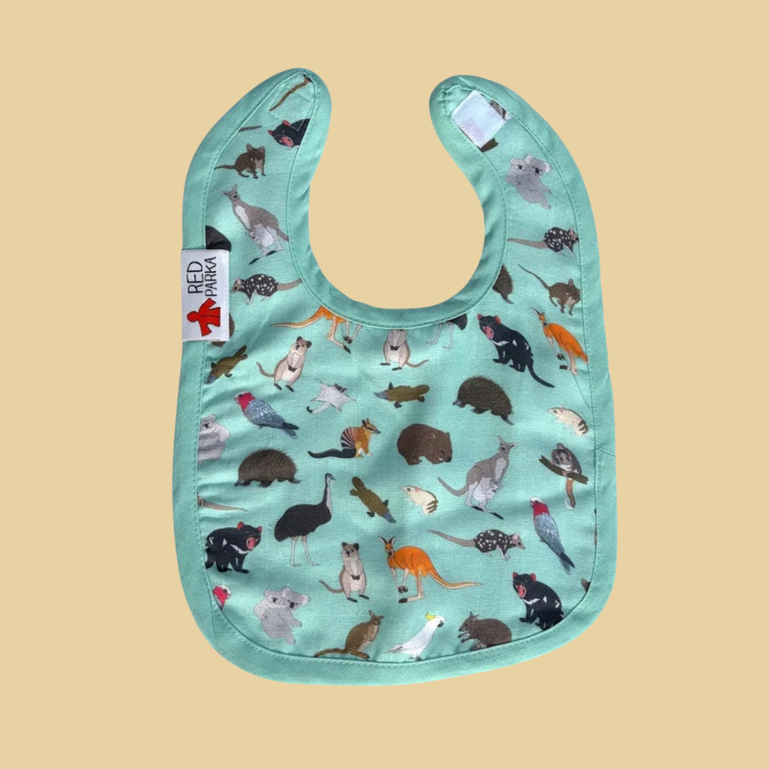 Red Parka Baby Bibs