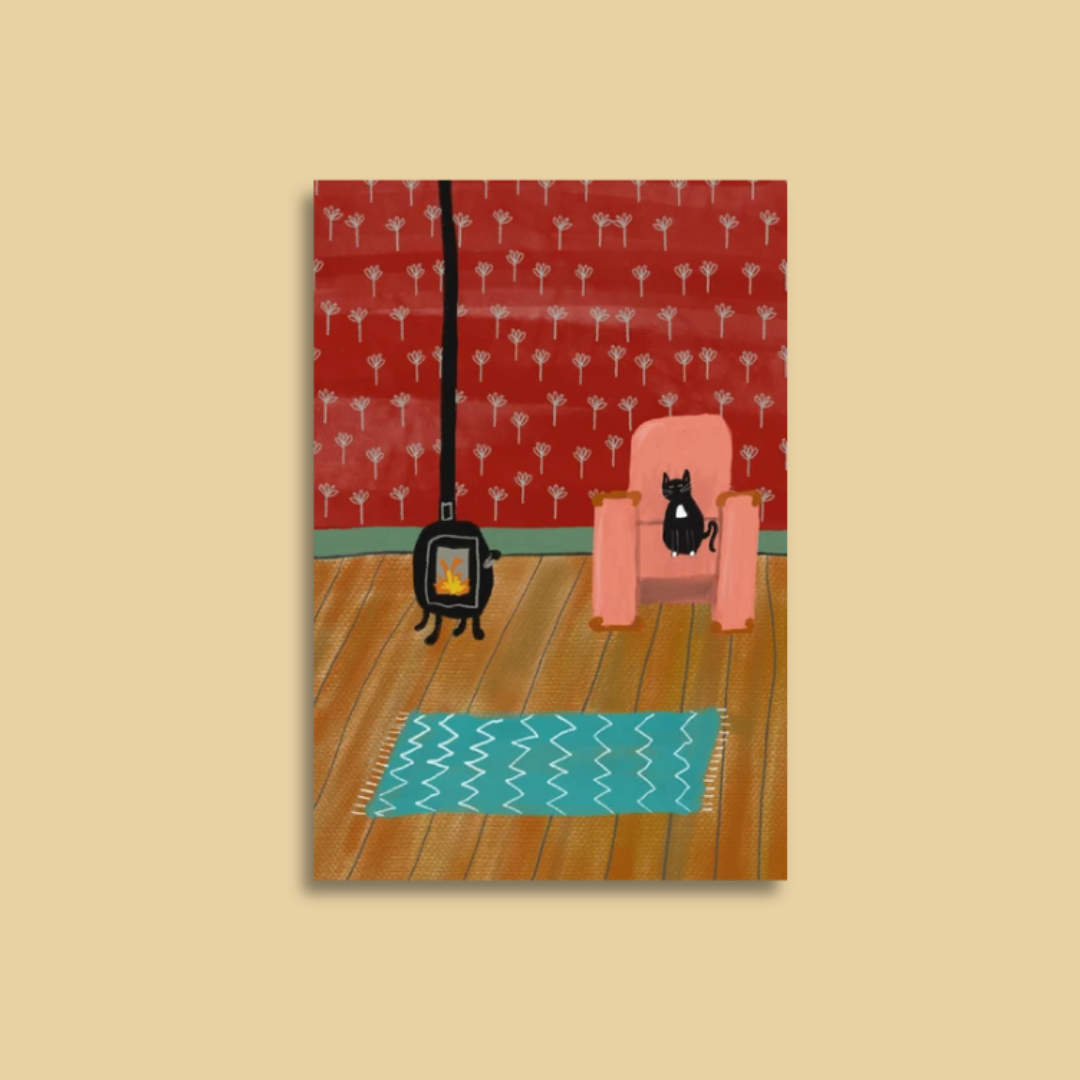 Red Parka Cat Greeting Cards