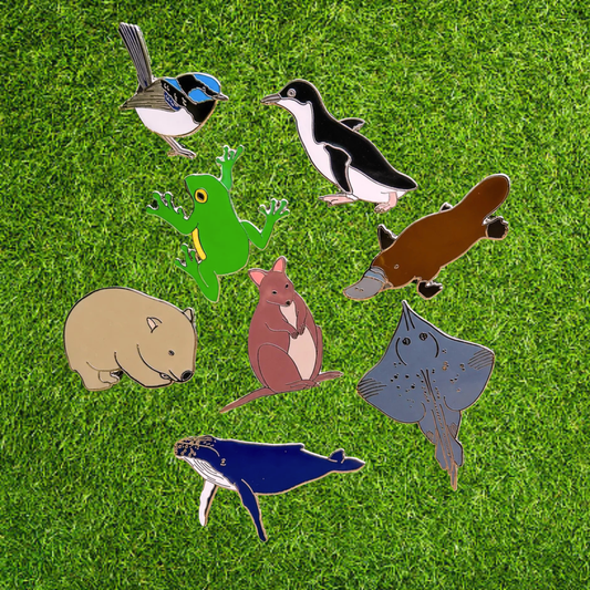 Red Parka Aussie Animals Pins