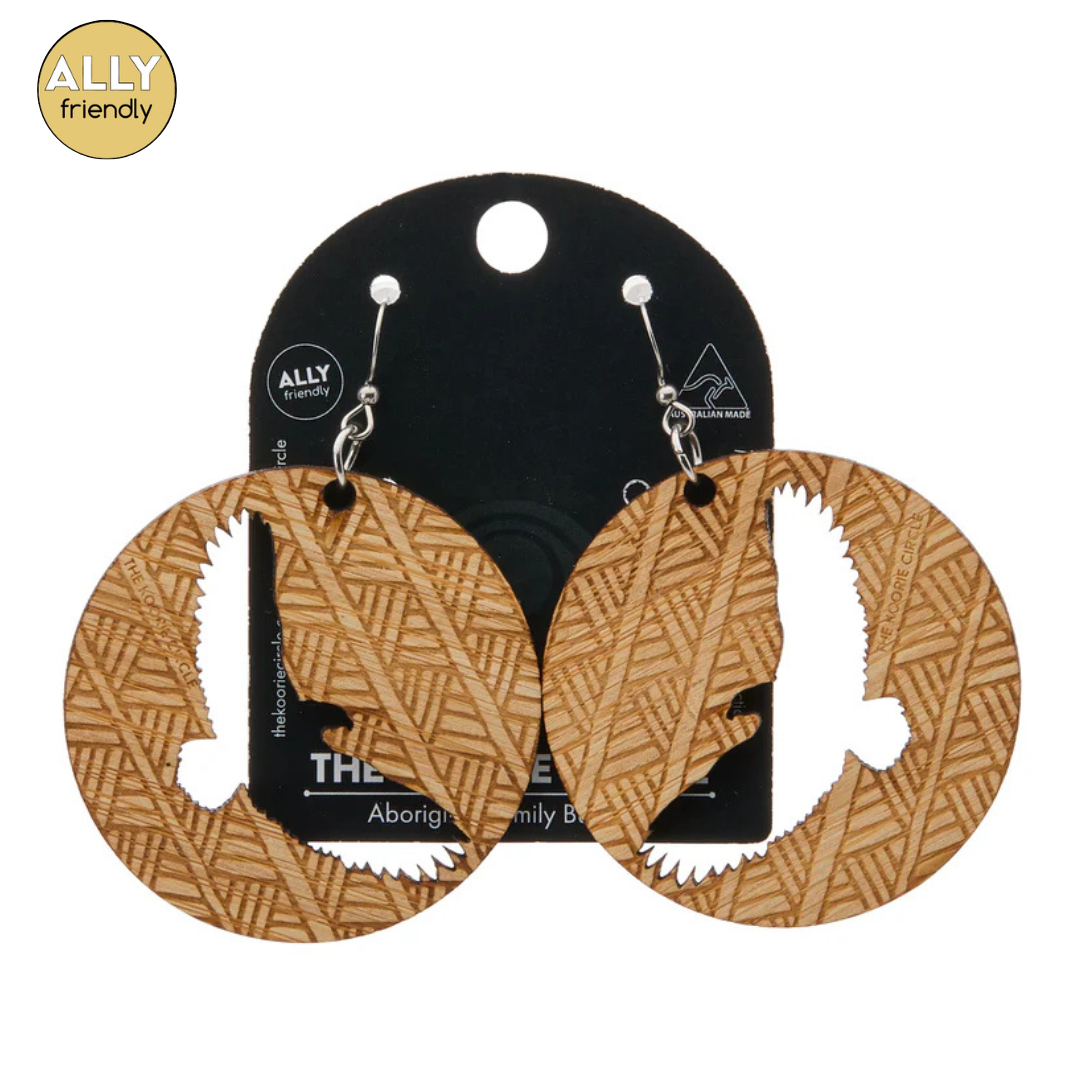 The Koorie Circle Bamboo Bunjil Earrings