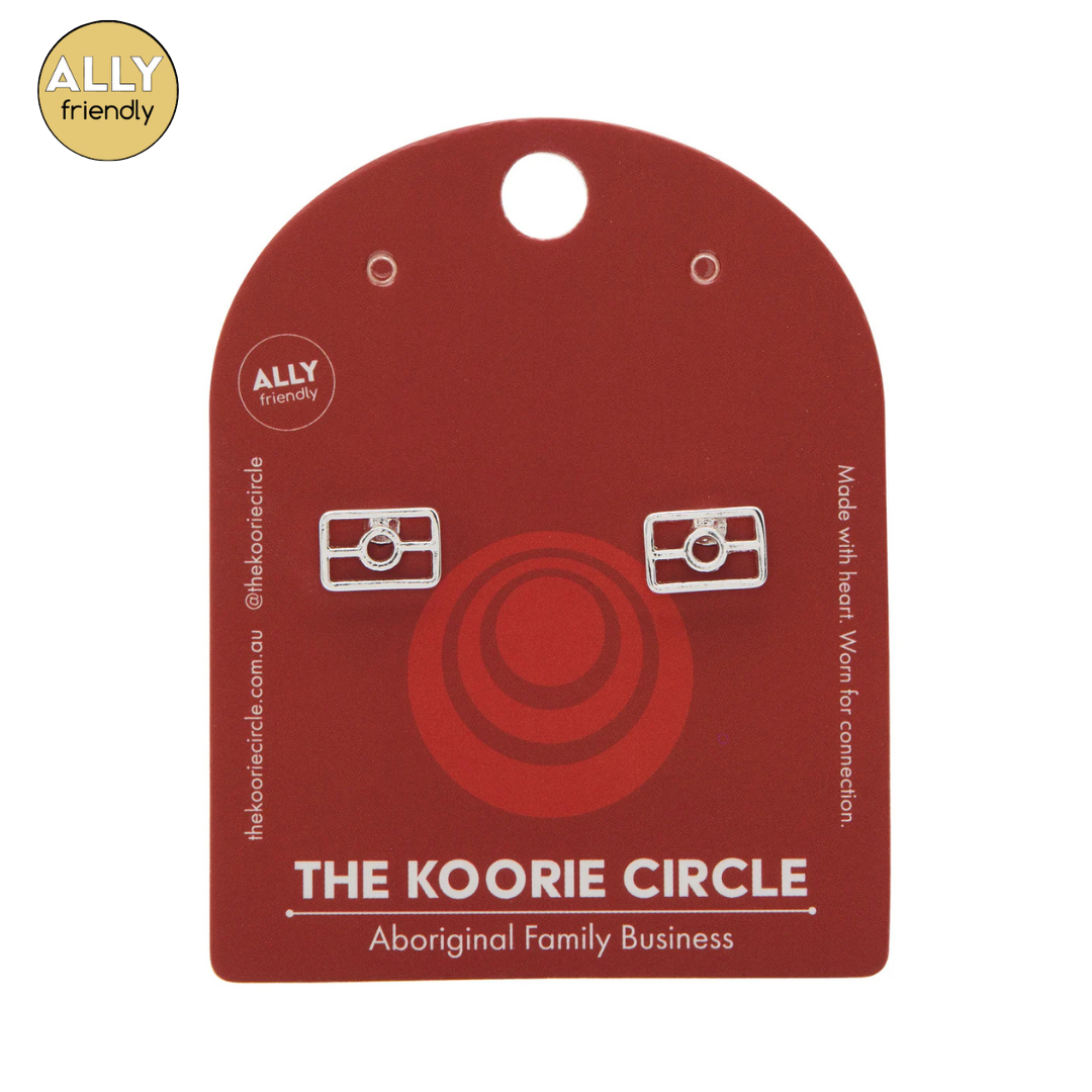 The Koorie Circle Empty Flag Studs