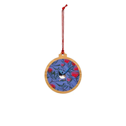 Red Parka Aussie Animals Wooden Christmas Ornaments