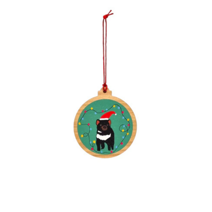 Red Parka Aussie Animals Wooden Christmas Ornaments