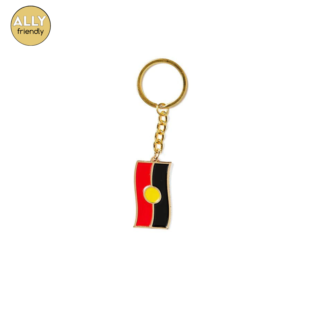 Clothing the Gaps Aboriginal Flag Keyring