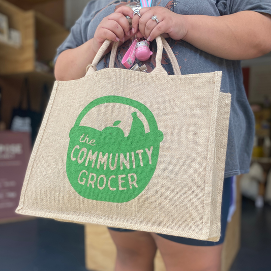 The Community Grocer Jute Tote Bag